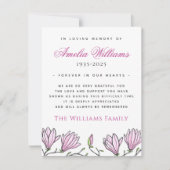 Magnolia Grenze Beerdigung Beileid Dankeschön Kart Dankeskarte (Vorderseite)