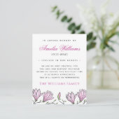 Magnolia Grenze Beerdigung Beileid Dankeschön Kart Dankeskarte (Stehend Vorderseite)