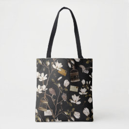 Magnolia Grove with Owls in Black Tasche
