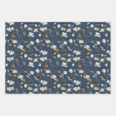 Magnolia Grove with Owls in Cream and Blue Geschenkpapier Set (Vorderseite 3)