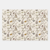 Magnolia Grove with Owls in Cream and Blue Geschenkpapier Set (Vorderseite 2)