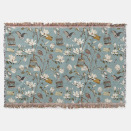 Magnolia Grove with Owls in Duck egg blue Decke
