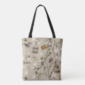 Magnolia Grove with Owls in Ecru Beige Tasche (Rückseite)