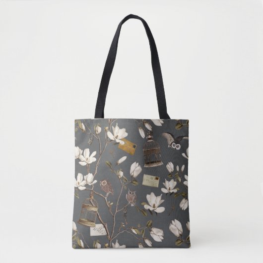 Magnolia Grove with Owls in Grey Tasche (Vorderseite)