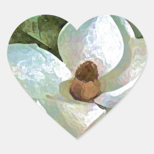 Magnolia Herz-Aufkleber