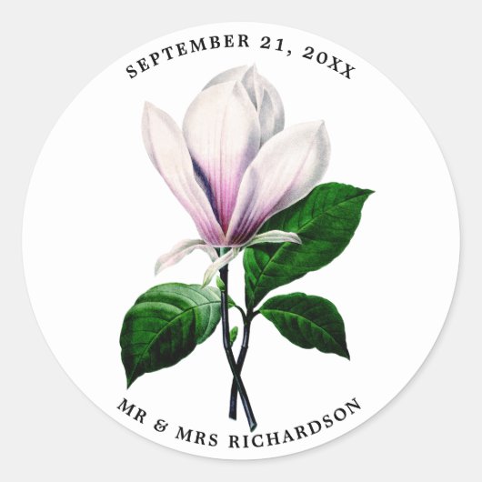 Magnolia Hochzeit Brautparty Gefallen Aufkleber (Vorderseite)
