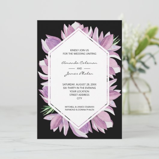 Magnolia Hochzeit Einladung (Stehend Vorderseite)