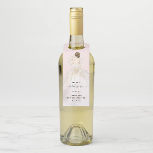 Magnolia Illustriert Bride Brautparty Flasche Ha Flaschenanhänger (Auf Flasche)