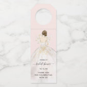 Magnolia Illustriert Bride Brautparty Flasche Ha Flaschenanhänger (Vorderseite)