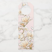 Magnolia Illustriert Bride Brautparty Flasche Ha Flaschenanhänger (Rückseite)