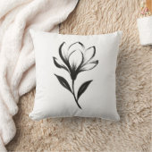 Magnolia im Tintenstil - Elegantes Blumendesign au Kissen (Decke)