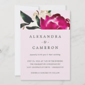 Magnolia in Rosa gestrichen | Hochzeit Einladung (Vorderseite)