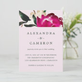 Magnolia in Rosa gestrichen | Hochzeit Einladung (Stehend Vorderseite)