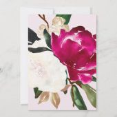 Magnolia in Rosa gestrichen | Hochzeit Einladung (Rückseite)