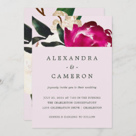 Magnolia in Rosa gestrichen | Hochzeit Einladung