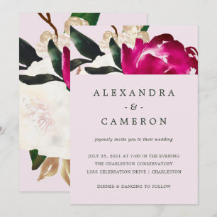 Magnolia in Rosa gestrichen   Hochzeit Einladung