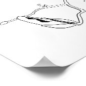 Magnolia-Kontur Poster (Ecke)