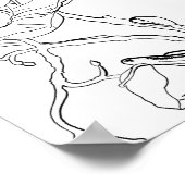 Magnolia-Kontur Poster (Ecke)