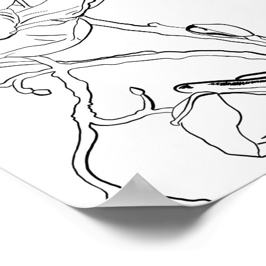 Magnolia-Kontur Poster (Ecke)