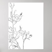Magnolia-Kontur Poster (Vorne)