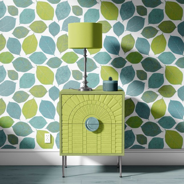 Magnolia Leaf Apple Green Teal Aqua Blue Tapete (Von Creator hochgeladen)