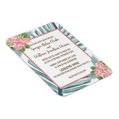 Magnolia Lilies Bouquet Wedding Magnet Card (Rechte Seite)