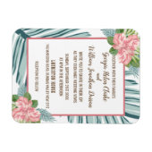 Magnolia Lilies Bouquet Wedding Magnet Card (Horizontal)