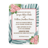 Magnolia Lilies Bouquet Wedding Magnet Card (Vertikal)