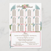 Magnolia Lilies Bouquet Wedding Program Chart (Rückseite)