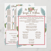 Magnolia Lilies Bouquet Wedding Program Chart (Vorne/Hinten)