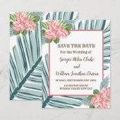 Magnolia Lilies Bouquet Wedding speichern das Datu Einladung (Vorne/Hinten)