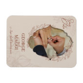 Magnolia Line Art Verziert Magnet (Horizontal)