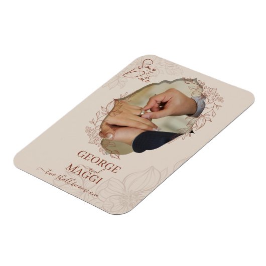 Magnolia Line Art Verziert Magnet (Linke Seite)