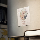 Magnolia Line Art Verziert Magnet