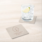 Magnolia Line Art Verziert Rechteckiger Pappuntersetzer (Vor Ort)