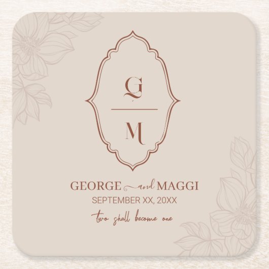 Magnolia Line Art Verziert Rechteckiger Pappuntersetzer (Vorderseite)