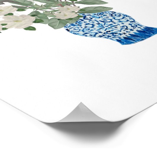 Magnolia Magnolias Blue Ginger Jars Jar Poster (Ecke)