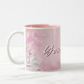 Magnolia mit Ihrem Namen Zweifarbige Tasse (Links)