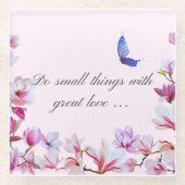 Magnolia mit Zitat-Untersetzer Glasuntersetzer (Vorderseite)