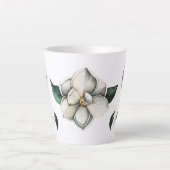 Magnolia Moderne botanische Latte-Tasse Milchtasse (Vorderseite)