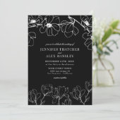 Magnolia | Moderne Elegante einfache Blumenhochzei Einladung (Stehend Vorderseite)