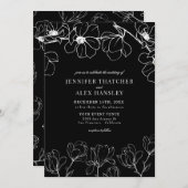 Magnolia | Moderne Elegante einfache Blumenhochzei Einladung (Vorne/Hinten)