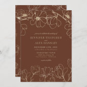 Magnolia | Moderne Elegante einfache Blumenhochzei Einladung (Vorne/Hinten)