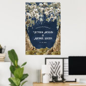 Magnolia & Moss Wedding Begrüßungszeichen Poster (Heimbüro)