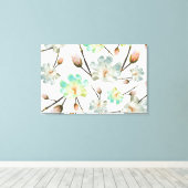 Magnolia Muster Canvas Print Leinwanddruck (Insitu (Holzboden))