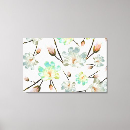 Magnolia Muster Canvas Print Leinwanddruck (Vorderseite)