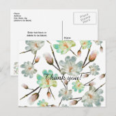 Magnolia Muster Danke Postcard Postkarte (Vorne/Hinten)