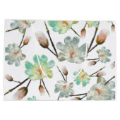 Magnolia Muster Große Geschenktasche Geschenktüte (Rückseite)