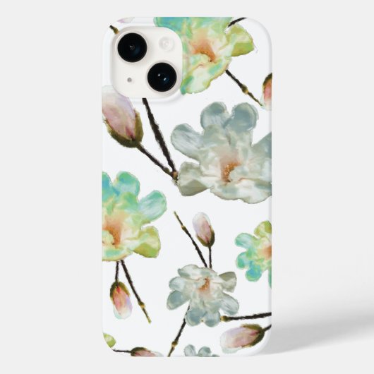Magnolia Muster iPhone Case (Rückseite)