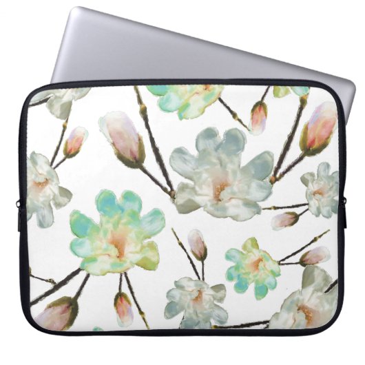 Magnolia Muster Laptop Sleeve (Vorderseite)